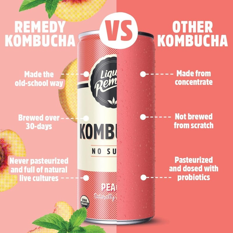 Remedy مشروب كومبوتشا السائل من ريمي دي - خالي من السكر - عضوي - عبوة 24 - Image 4
