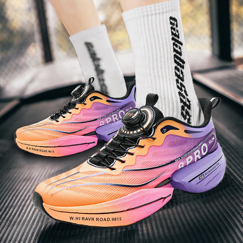 Children'S Swivel Buckle New Carbon Plate Popcorn Student Sneaker Teenager Couple Marathon Racing Running Shoes - Image 1