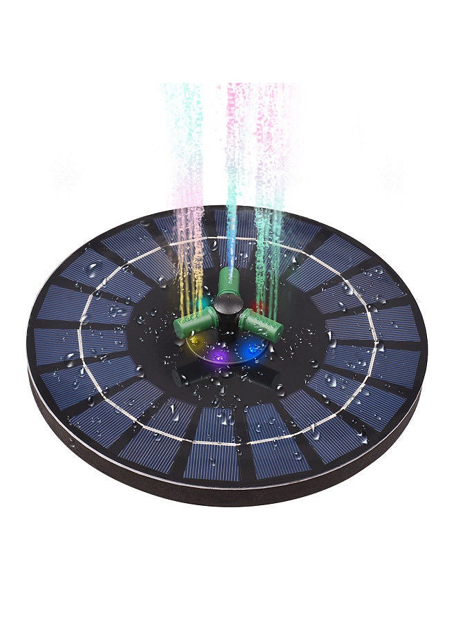 Generic 6W Colorful Solar Fountain Pump With 360°Rotatable Nozzle RGB LED Light Solar Water Pump With Battery Auto-Shut off 9 Inch Floating Fountain for Bird Bath Garden Small Pond  - Image 1