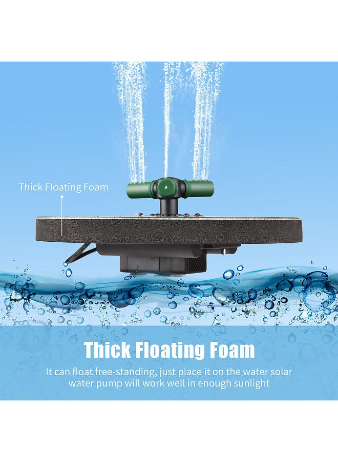 Generic 6W Colorful Solar Fountain Pump With 360°Rotatable Nozzle RGB LED Light Solar Water Pump With Battery Auto-Shut off 9 Inch Floating Fountain for Bird Bath Garden Small Pond  - Image 2
