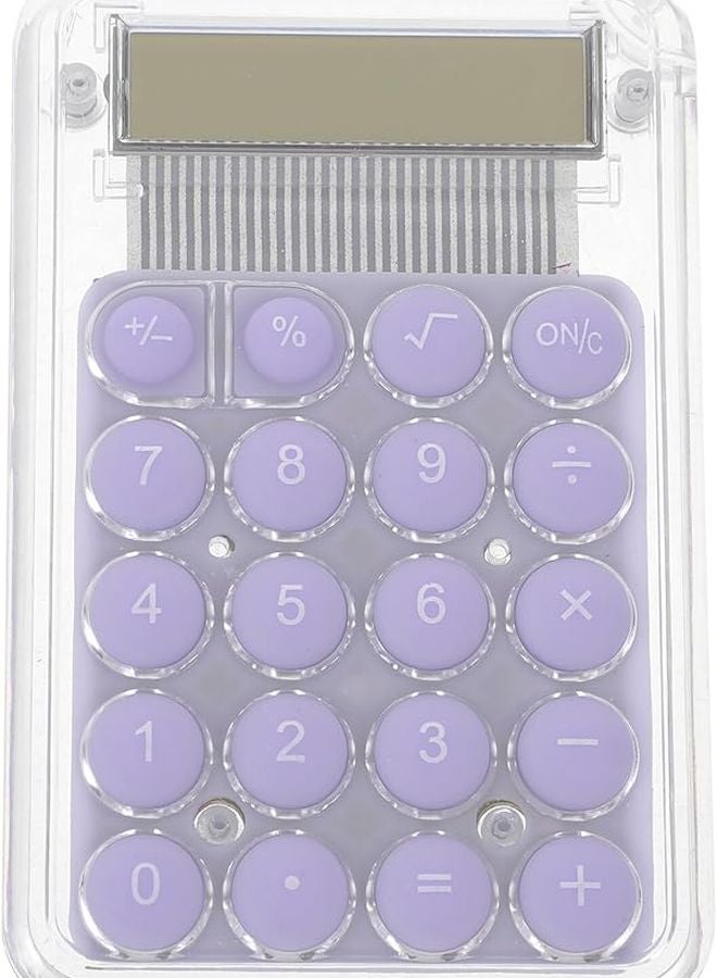 Purple Cartoon Mini Pocket Calculator 8 Digit Display Portable for Students Office - Image 1