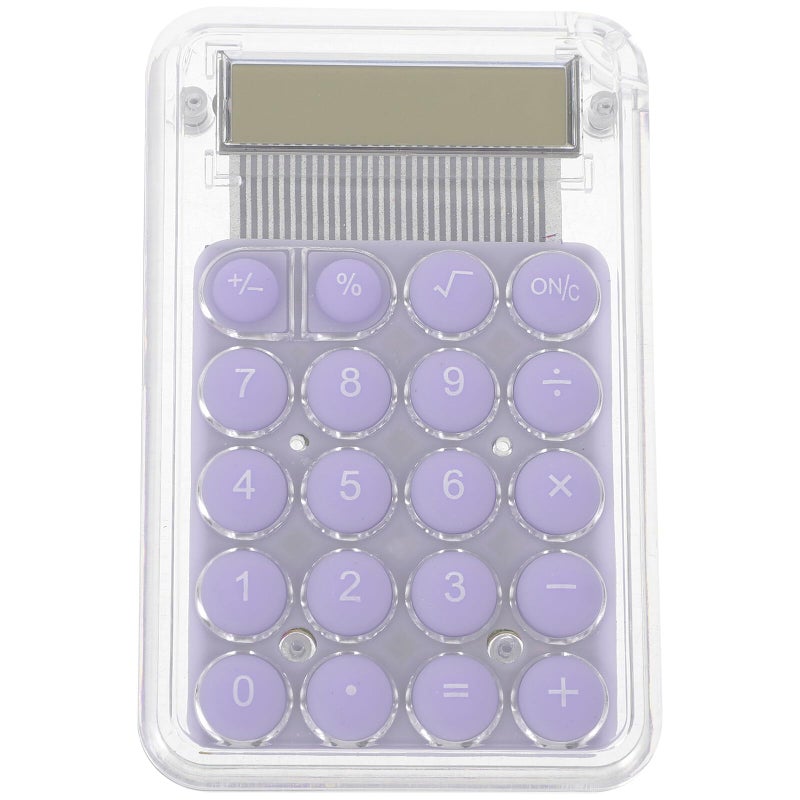 Purple Cartoon Mini Pocket Calculator 8 Digit Display Portable for Students Office - Image 2