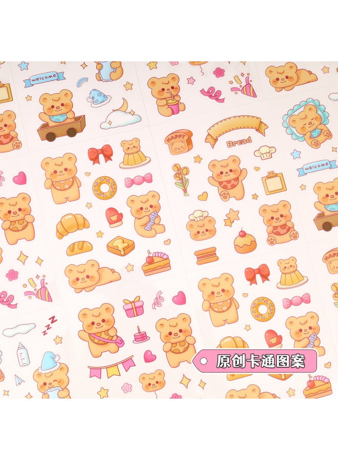 HELPS Creative Cute Bear Stickers Cartoon Student Handbook Material Stickers Diy Waterproof Handbook Decorative Stickers - Image 4