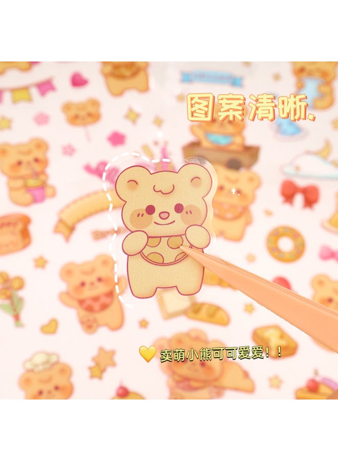 HELPS Creative Cute Bear Stickers Cartoon Student Handbook Material Stickers Diy Waterproof Handbook Decorative Stickers - Image 2