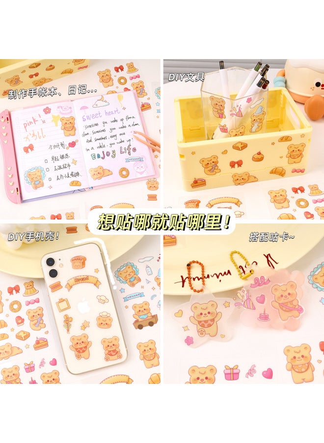 HELPS Creative Cute Bear Stickers Cartoon Student Handbook Material Stickers Diy Waterproof Handbook Decorative Stickers - Image 3