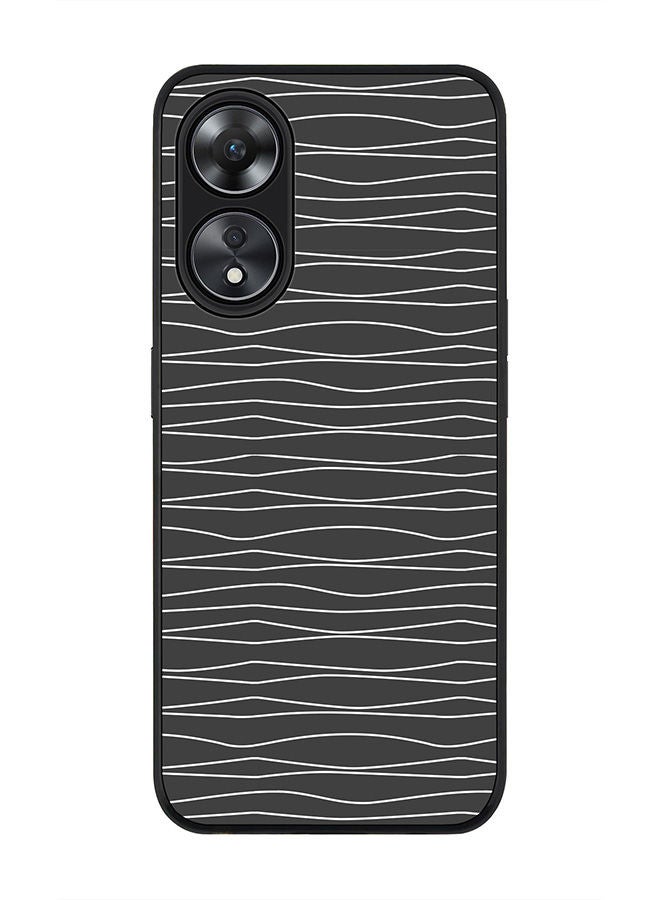 Stylizedd Rugged Black edge case for Oppo A78 5G / Oppo A58 5G Slim fit Soft Case Flexible Rubber Edges Anti Drop TPU Gel Thin Cover -  Squiggly Lines - Image 1