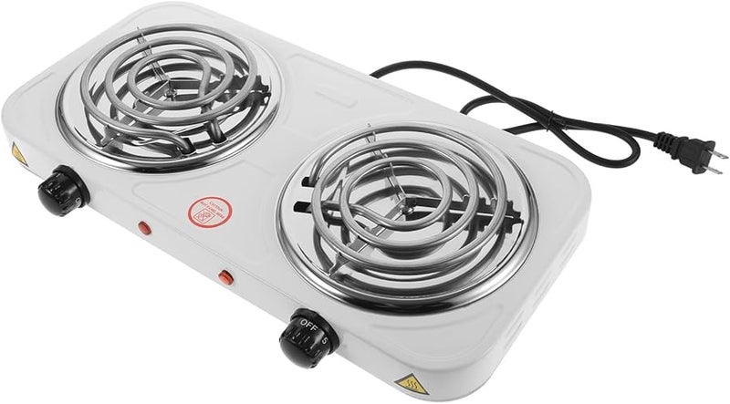 Portable Electric Double Burner Hot Plate Stainless Steel Stove For Kitchen Dorm Camping - Image 2