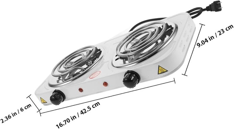 Portable Electric Double Burner Hot Plate Stainless Steel Stove For Kitchen Dorm Camping - Image 3
