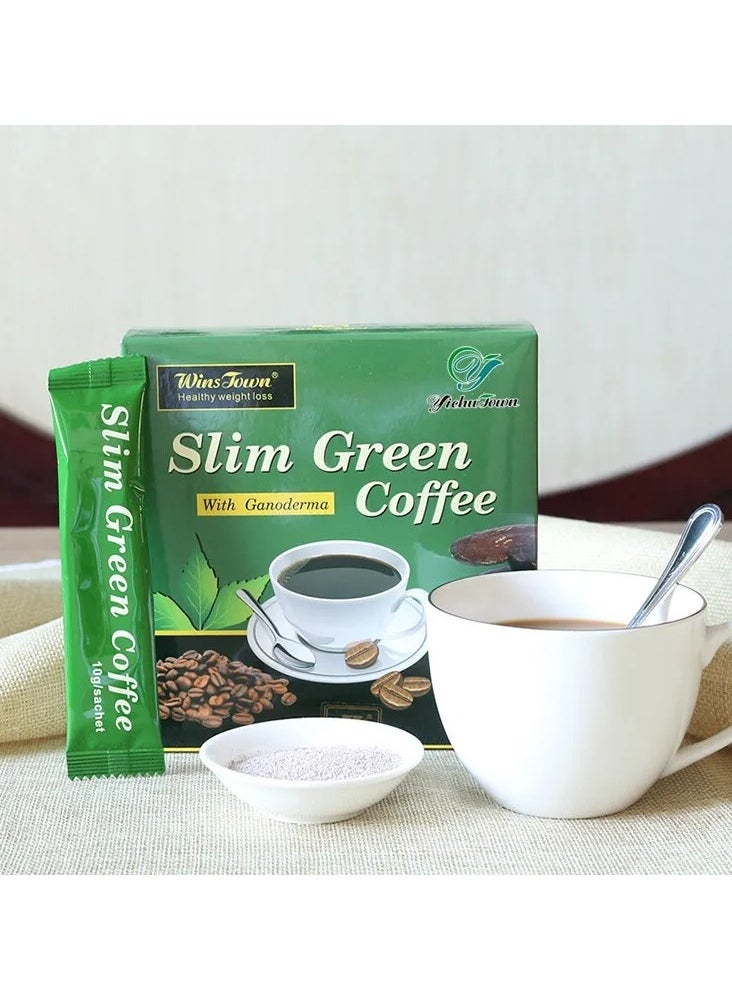 Wins Town - Slim Diet Coffee, Natural Slimming Weight Loss Instant Coffee Powder, Gluten Free Green Coffee Bean Extract Supplements With 10 Natural Health Blends For Weight Loss - Image 1