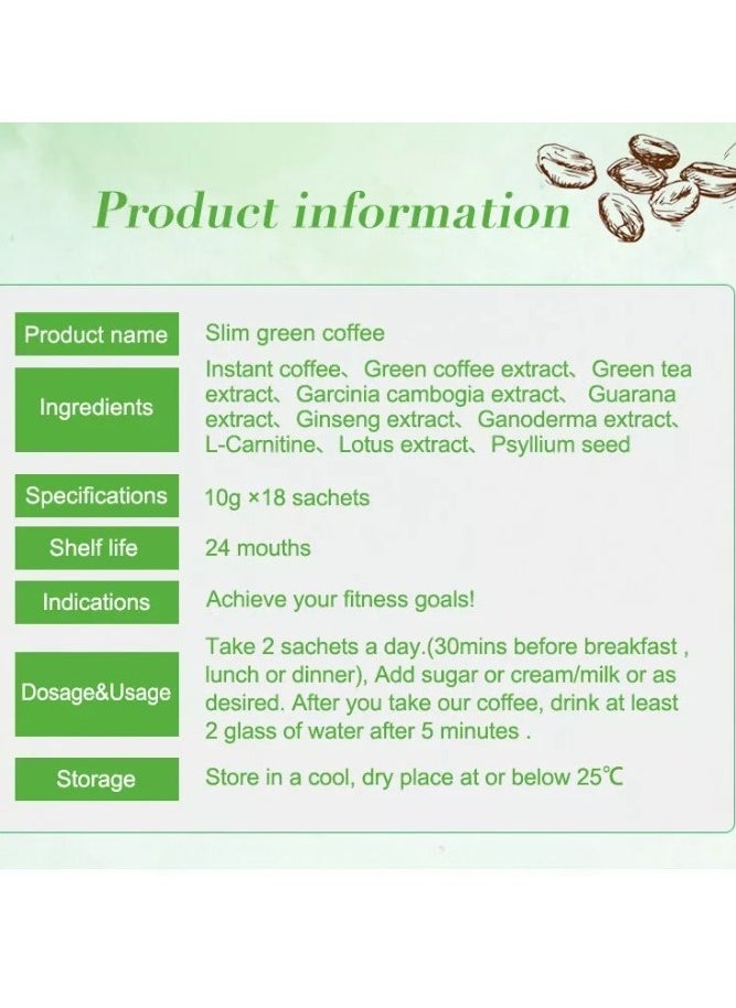 Wins Town - Slim Diet Coffee, Natural Slimming Weight Loss Instant Coffee Powder, Gluten Free Green Coffee Bean Extract Supplements With 10 Natural Health Blends For Weight Loss - Image 1
