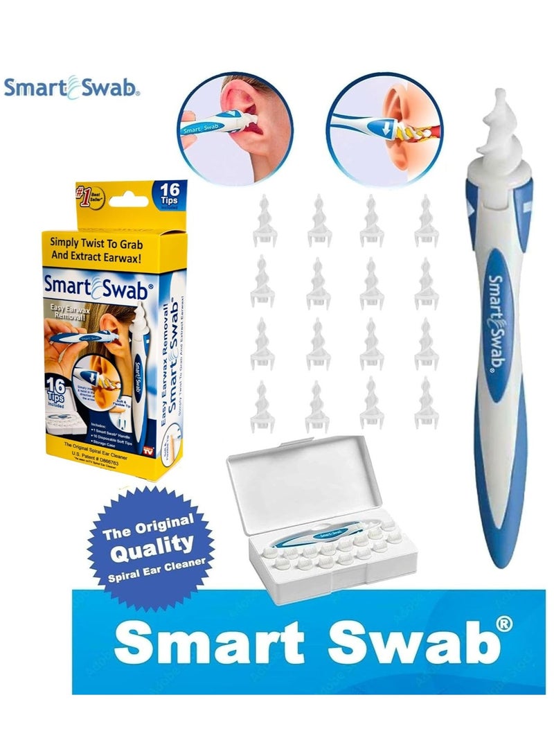 Ear Cleaning Tool Spiral Wax Remover 16 Replaceable Soft Tips Safe to Use Reusable Removal Kit Painless Gentle for Ears - Image 1