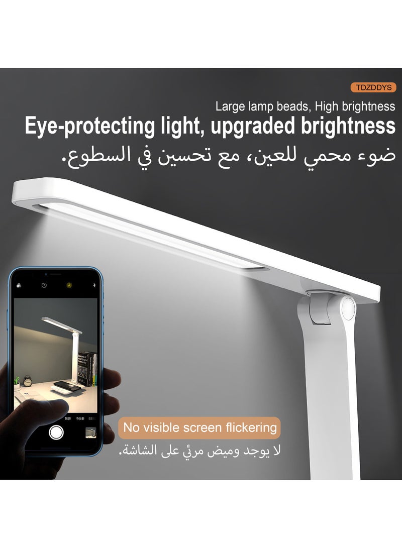 TDZDDYS مصباح مكتب LED TDZDDYS للمنزل والمكتب، ضوء قراءة مراعي للعين بثلاثة أوضاع لون، قابل للتعتيم، مؤقت ووضع القراءة، منفذ USB للمهام مثل القراءة والخياطة والأعمال اليدوية ولوازم المدرسة والألغاز - Image 5