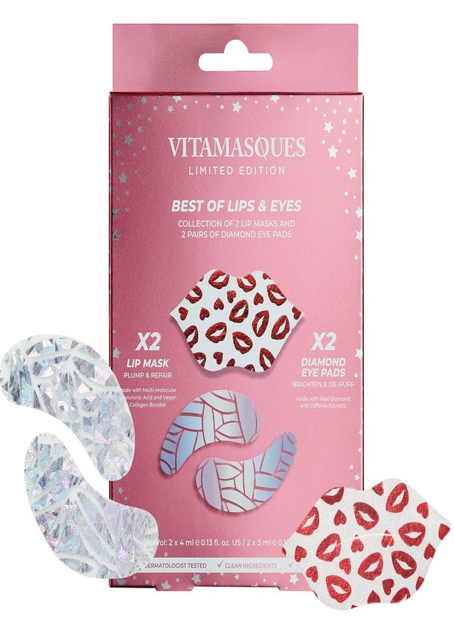 Vitamasques Under Eye Patches & Lip Mask Sheets, Best of Eyes & Lips Set 1 Packs - Eye Patches for Puffy Eyes - Under Eye Masks for Dark Circles and Puffiness - 4 Pads - Image 1
