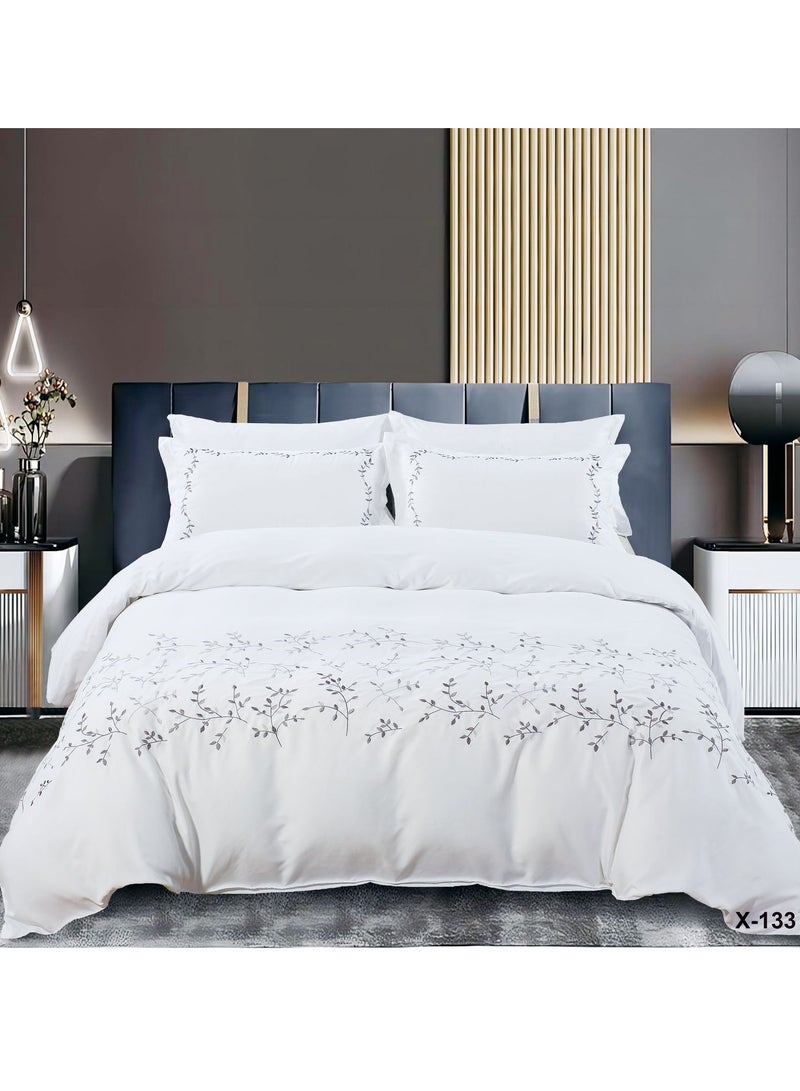 MMM HOME MMM HOME Embroidered 6pcs King size High Cotton Hotel Master Quality Microfiber Bedding Set Comforter/Bedsheet/Pillow covers set  - Image 1