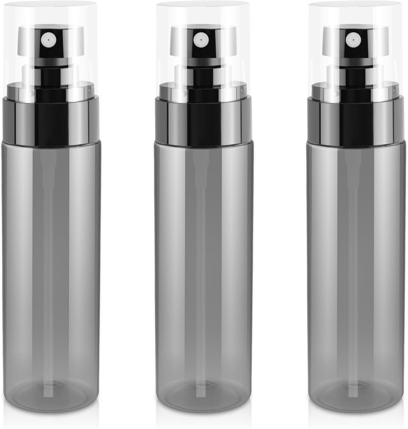 PiyuBind Small Spray Bottle, 100ml Black Plastic Fine Mist Mini Spray Bottles, Refillable Travel Spray Bottle for Hair, Cleaning, Salons, Planting, Skin Care – Durable, Leak-Proof & Portable (3) - Image 1