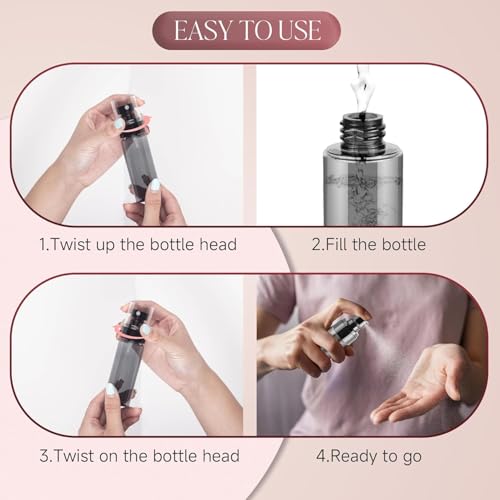 PiyuBind Small Spray Bottle, 100ml Black Plastic Fine Mist Mini Spray Bottles, Refillable Travel Spray Bottle for Hair, Cleaning, Salons, Planting, Skin Care – Durable, Leak-Proof & Portable (3) - Image 4