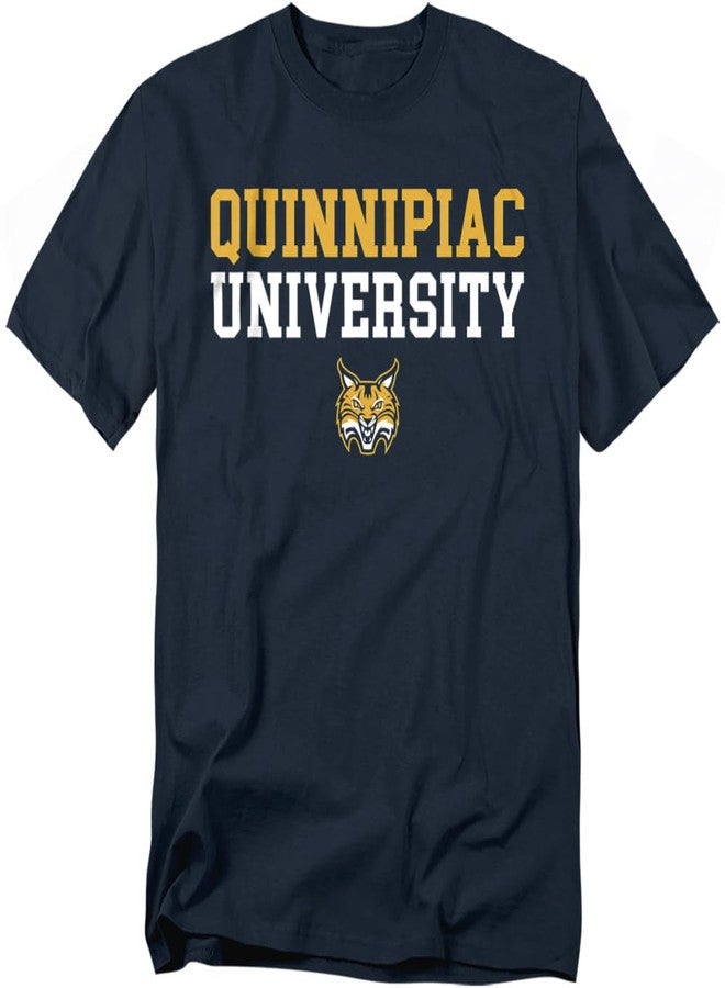 LOGOVISION Quinnipiac University Official Stacked Unisex Adult T-Shirt, Stacked, Large - Image 1