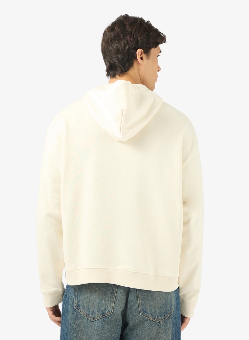 هودي بلوفر مطبوع بياقة دائرية