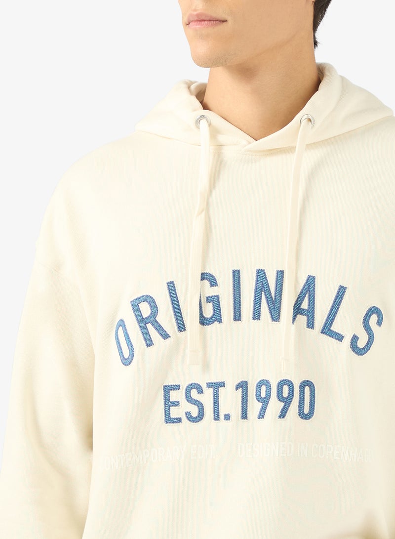 هودي بلوفر مطبوع بياقة دائرية