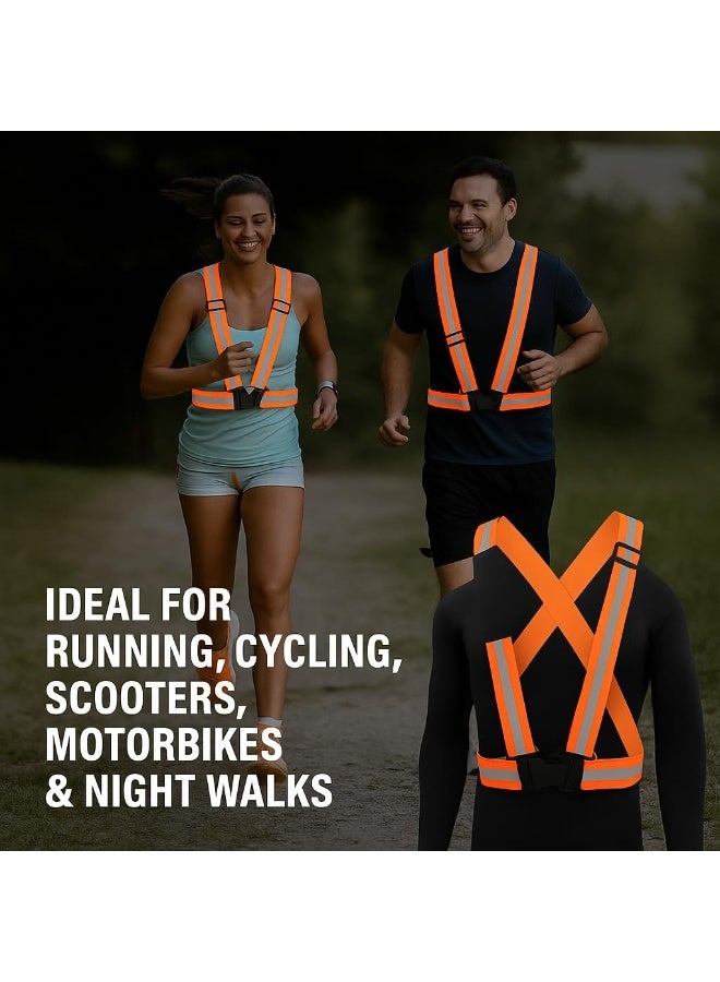 BEYTOR High Visibility Reflective Safety Vest 360° Adjustable Strap for Running, Cycling, Walking & Outdoor Sports – Lightweight & Breathable – One Size - Image 2