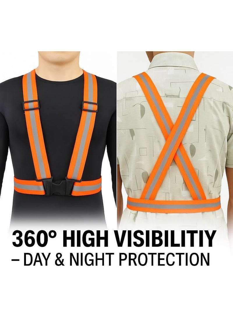 BEYTOR High Visibility Reflective Safety Vest 360° Adjustable Strap for Running, Cycling, Walking & Outdoor Sports – Lightweight & Breathable – One Size - Image 3