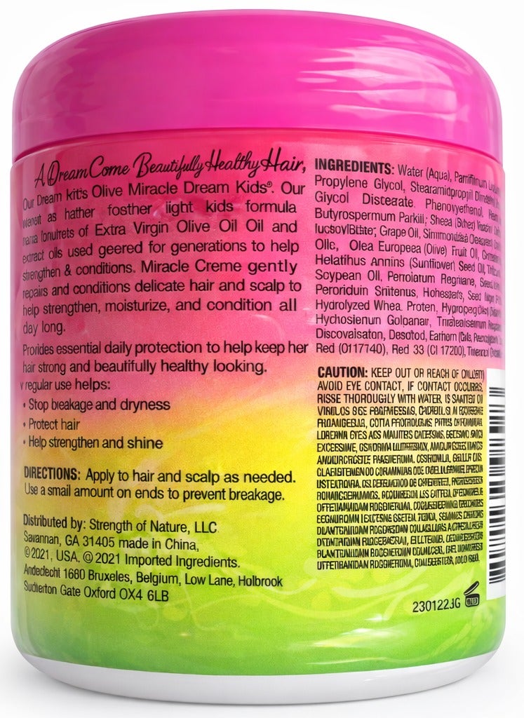 African Pride Dream Kids Olive Miracle Miracle Creme Anti-Breakage Hair Strengthener 170g (6oz) | Kids Moisturizing Strengthening Cream - Image 2