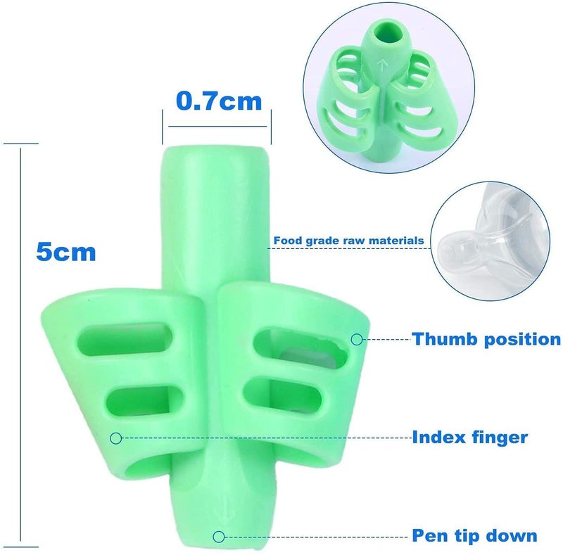 AKRIZA 3pcs Handwriting Grip Two-Finger Silicone Pencil Grips for Kids Children Pre-schoolers Writing Training Grip - Image 3