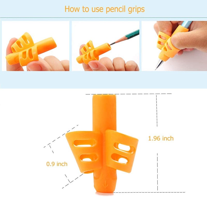 AKRIZA 3pcs Handwriting Grip Two-Finger Silicone Pencil Grips for Kids Children Pre-schoolers Writing Training Grip - Image 2