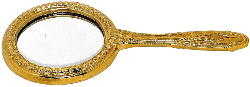 Akanksha Arts Akanksha Arts Hand Held Vintage Style Brass Mirror 10 inches  - Image 2