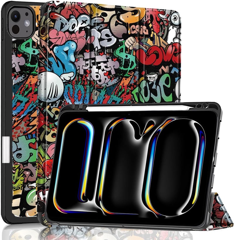 ProElite Case Cover for Apple iPad Pro 11 inch 2024/2025 M4/M5 5th/6th Gen Cover, Pencil Case for iPad Pro 11 M4/M5 with Pencil Holder, Auto Sleep Wake [Soft Flexible Case] Recoil Series - Hippy - Image 1