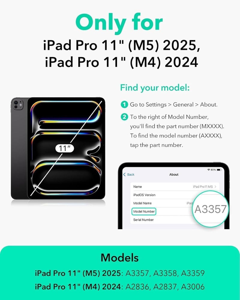 ProElite Case Cover for Apple iPad Pro 11 inch 2024/2025 M4/M5 5th/6th Gen Cover, Pencil Case for iPad Pro 11 M4/M5 with Pencil Holder, Auto Sleep Wake [Soft Flexible Case] Recoil Series - Hippy - Image 2