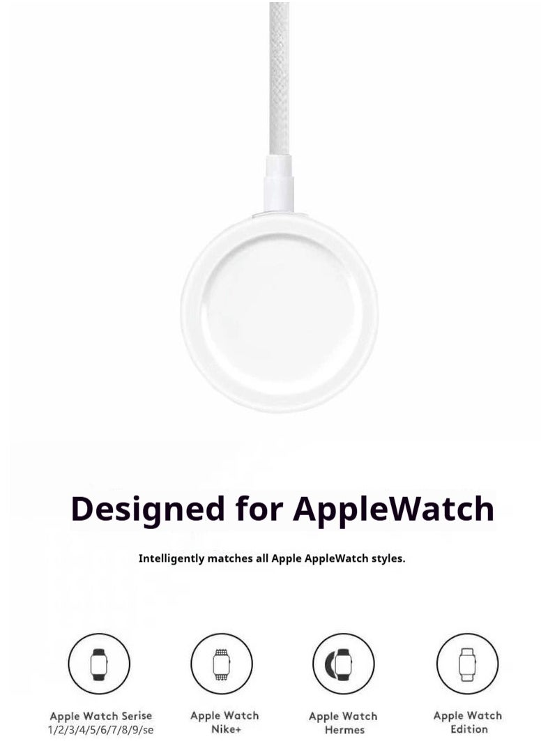 Generic - Upgrade to Apple Watch Magnetic Fast Charger to USB-C Cable (1 Meter/Portable) Magnetic Wireless Charging Compatible with Apple Watch Series 8/7/6/SE/5/4/3/2/1 - Image 1