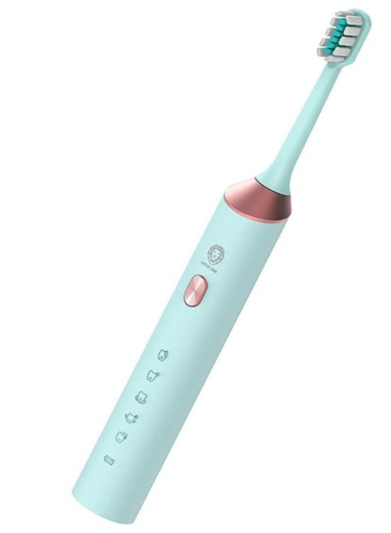 جرين ليون فرشاة أسنان كهربائية من جرين لايون، 5 أوضاع، تقنية سونيك، كابل شحن، 4 رؤوس للفرشاة، توقيت ذكي - أزرق - Image 1