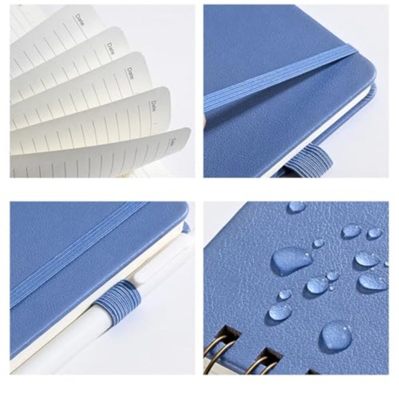 A5 Spiral Notebook with Elastic Band, PU Leather Cover, Wire-Bound Journal, 100 Pages - Image 2