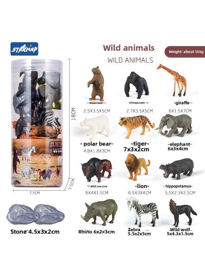 Children's Simulation Wild Animal Barrel Dinosaur Ocean Farm Animal Solid Mini Model Boy's Toy Hair-Color:【Excellent Model】 Type B Medium Dinosaur Barrel - Image 3