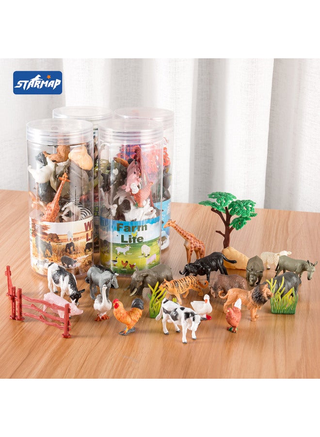 Children's Simulation Wild Animal Barrel Dinosaur Ocean Farm Animal Solid Mini Model Boy's Toy Hair-Color:【Excellent Model】 Type B Medium Dinosaur Barrel - Image 4