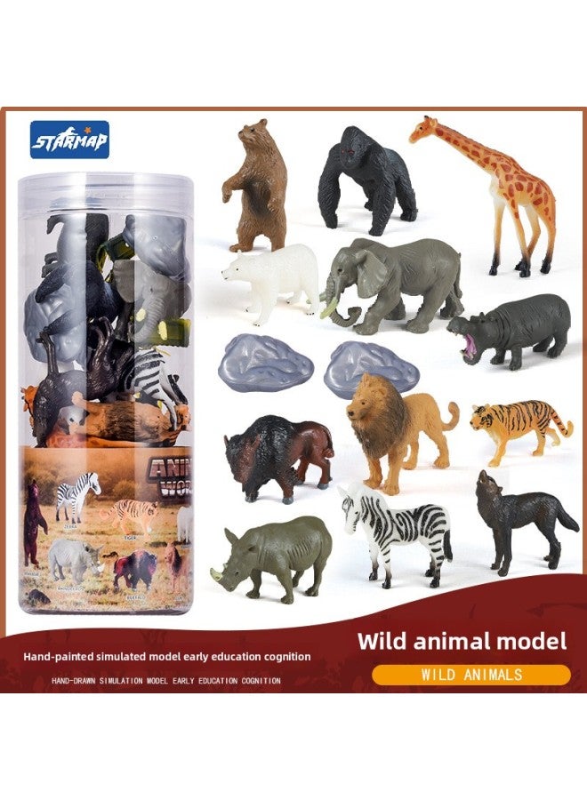 Children's Simulation Wild Animal Barrel Dinosaur Ocean Farm Animal Solid Mini Model Boy's Toy Hair-Color:【Excellent Model】 Type B Medium Dinosaur Barrel - Image 2