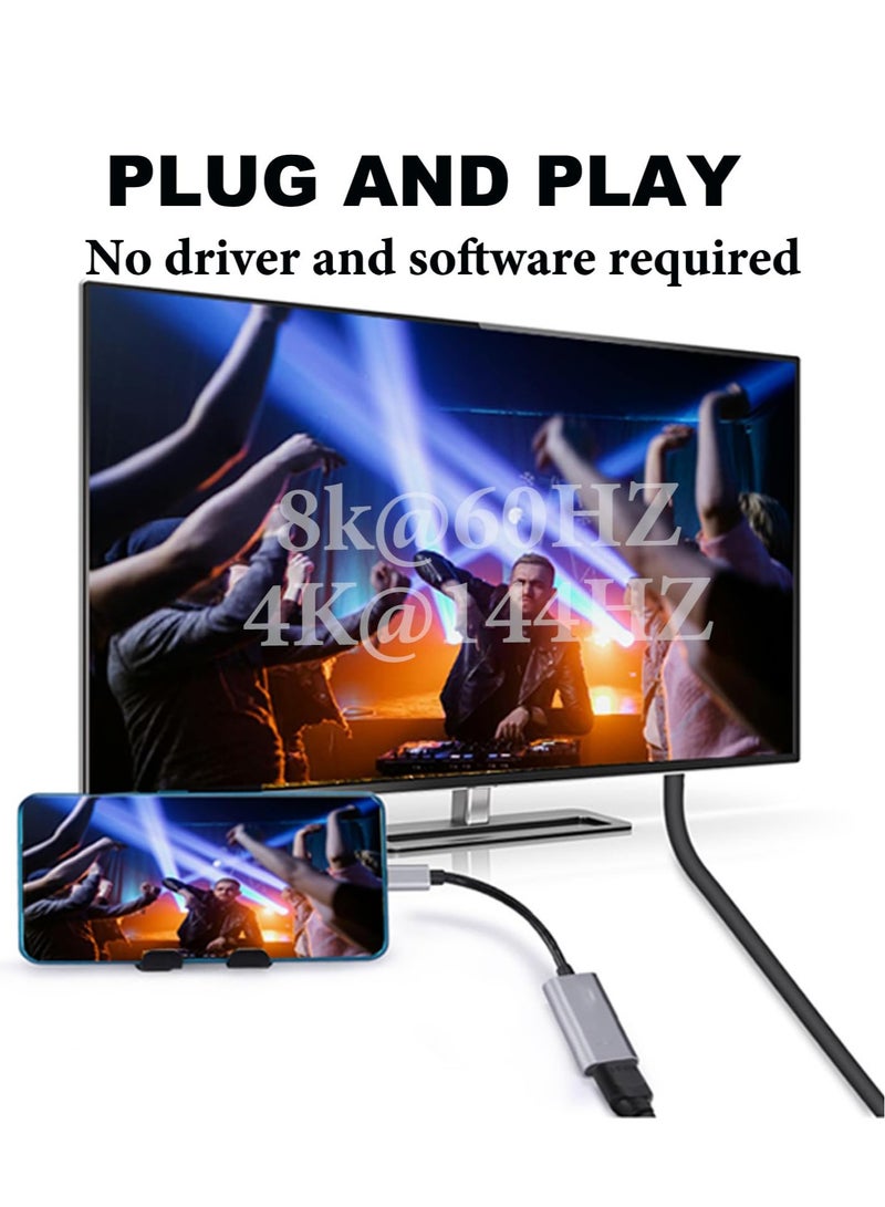 Excefore 8K USB C to HDMI Adapter, Type-C Male to HDMI 2.1 Female Cable, Thunderbolt 4/3 HDR HDCP 2.3, for MacBook Pro/Air,iPad Pro,XPS,S22,15 Series Galaxy S23  - Image 5