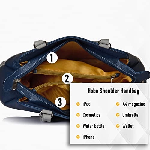 Fostelo Women's Helena Satchel Tote Handbag for Women | Ladies Purse | Stylish Shoulder Bag | Gift For Women | Blue - Image 5