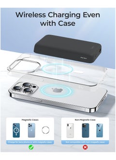 Benks BENKS Magnetic Power Bank, 10,000mAh Wireless Portable Charger, for MagSafe Battery Pack with Two-Way 15W USB-C Ports for iPhone 15/14/13/12 Series, Black  - Image 4