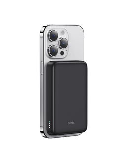 Benks BENKS Magnetic Power Bank, 10,000mAh Wireless Portable Charger, for MagSafe Battery Pack with Two-Way 15W USB-C Ports for iPhone 15/14/13/12 Series, Black  - Image 1