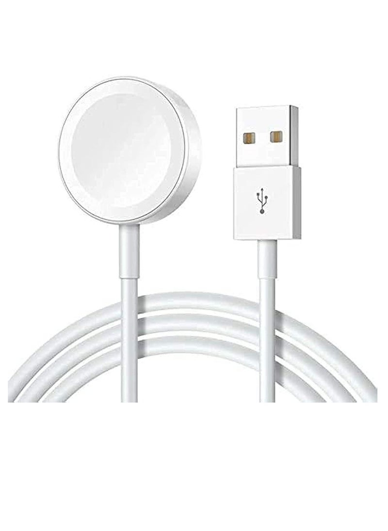Watch Charger for Apple Watch Charger, Upgraded Magnetic Wireless Charging Cable for iWatch Portable Wireless Charging Cord Compatible with Apple Watch Series 8/7/6/5/4/3/2/1/SE (1M/3ft-White - Image 1