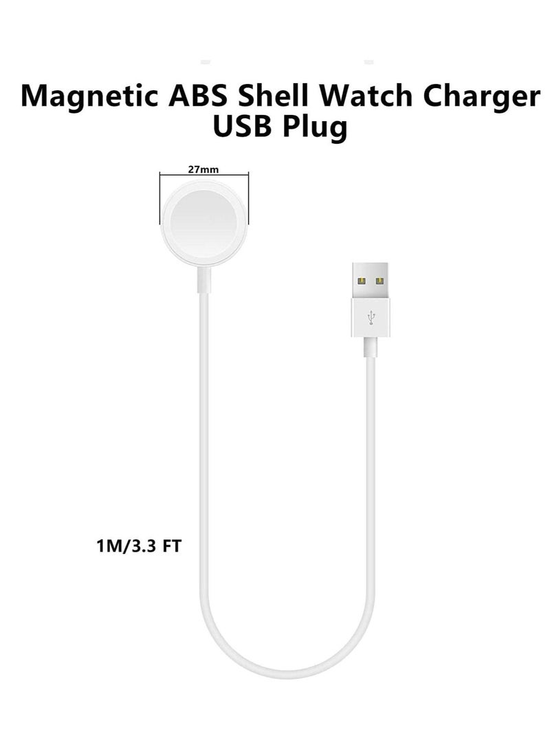 Watch Charger for Apple Watch Charger, Upgraded Magnetic Wireless Charging Cable for iWatch Portable Wireless Charging Cord Compatible with Apple Watch Series 8/7/6/5/4/3/2/1/SE (1M/3ft-White - Image 2