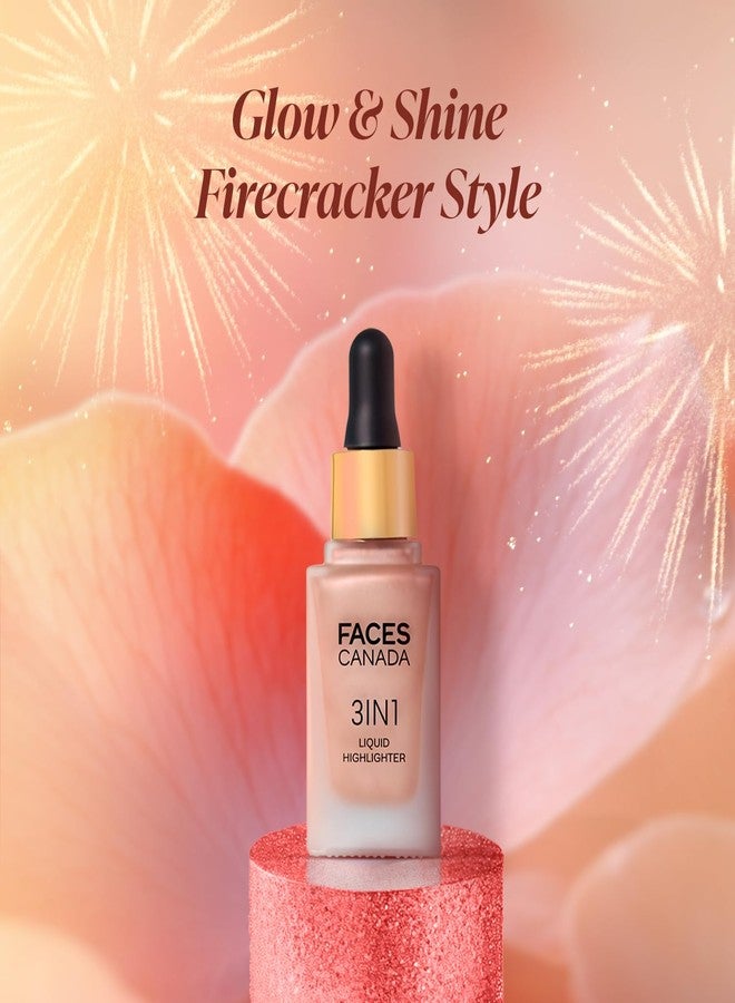 Facescanada FACES CANADA 3 in 1 Liquid Highlighter - Rose Gold 03, 18ml | Primer | Highlighter | Strobe Serum | Luminous Finish | Lightweight Formula | Hydrating | Long Lasting Glow | Easily Blendable - Image 2