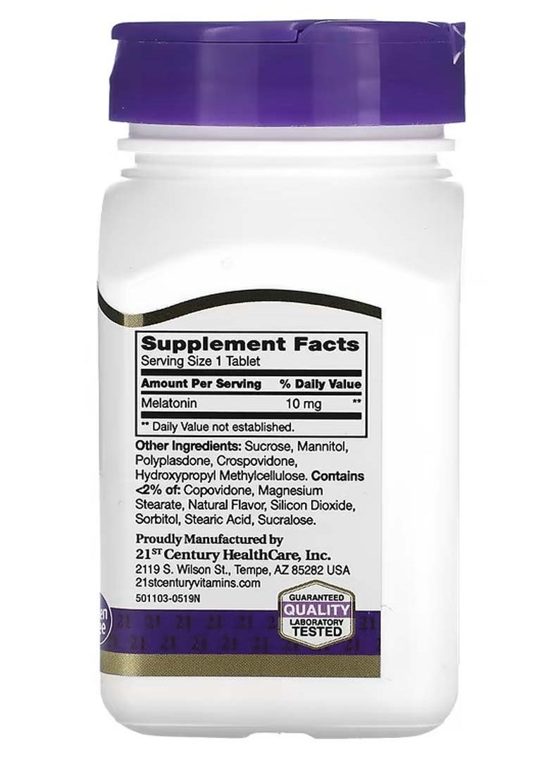 القرن الحادي والعشرون ميلاتونين سريع الذوبان، نكهة الكرز، يساعد على الاسترخاء و النوم، 10 ملجم، 120 قرصًا - Image 2