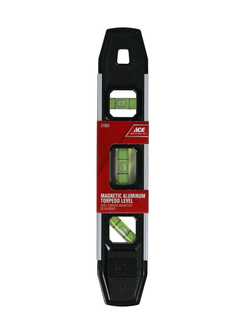 ACE Magnetic Aluminum Torpedo Level Black 9inch - Image 1