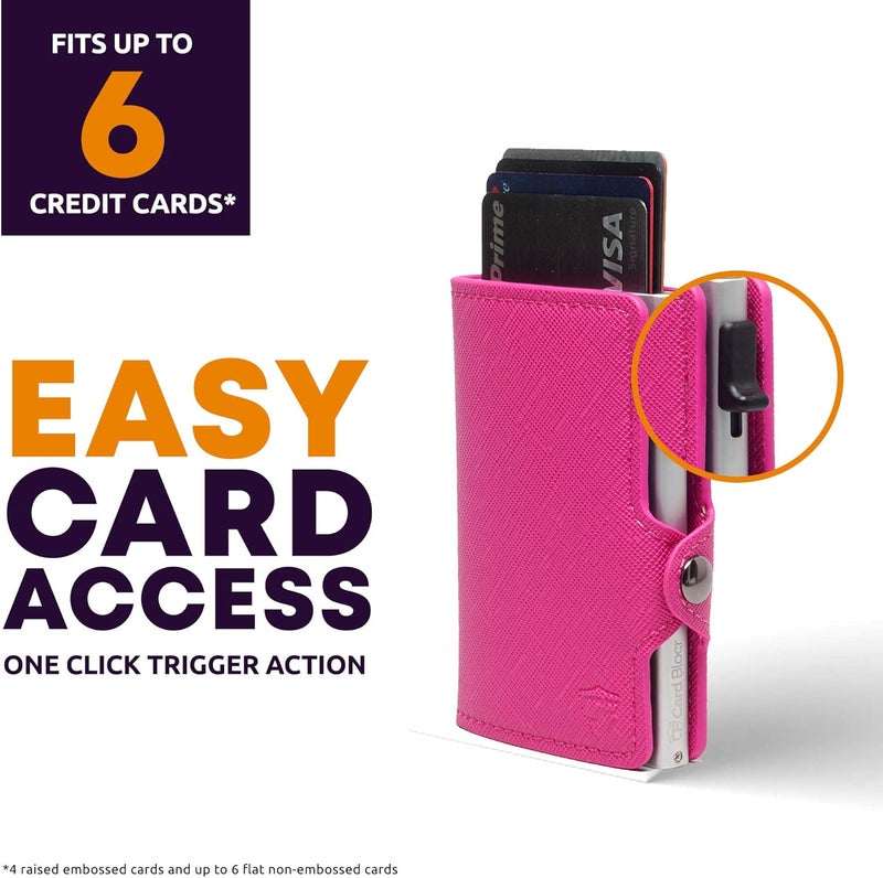 Conceal Plus Small RFID Wallet for Women, Slim Compact RFID Blocking Credit Card Holder Womens Wallet, Smart Pop Up Minimalist Card Case, Holds 4-6 Standard Cards Plus Cash & ID, Compact Travel Wallet - Image 4