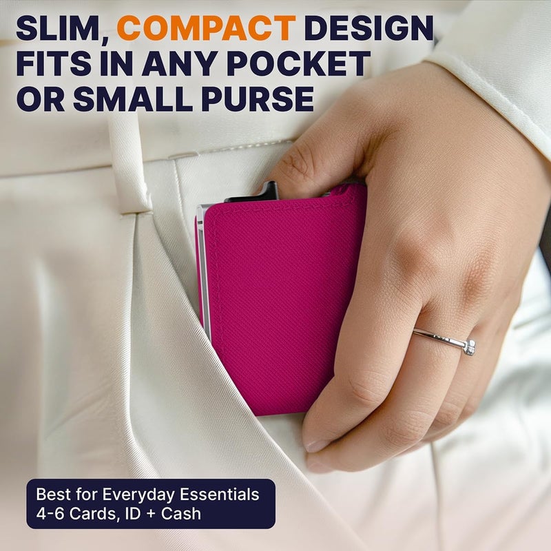 Conceal Plus Small RFID Wallet for Women, Slim Compact RFID Blocking Credit Card Holder Womens Wallet, Smart Pop Up Minimalist Card Case, Holds 4-6 Standard Cards Plus Cash & ID, Compact Travel Wallet - Image 5