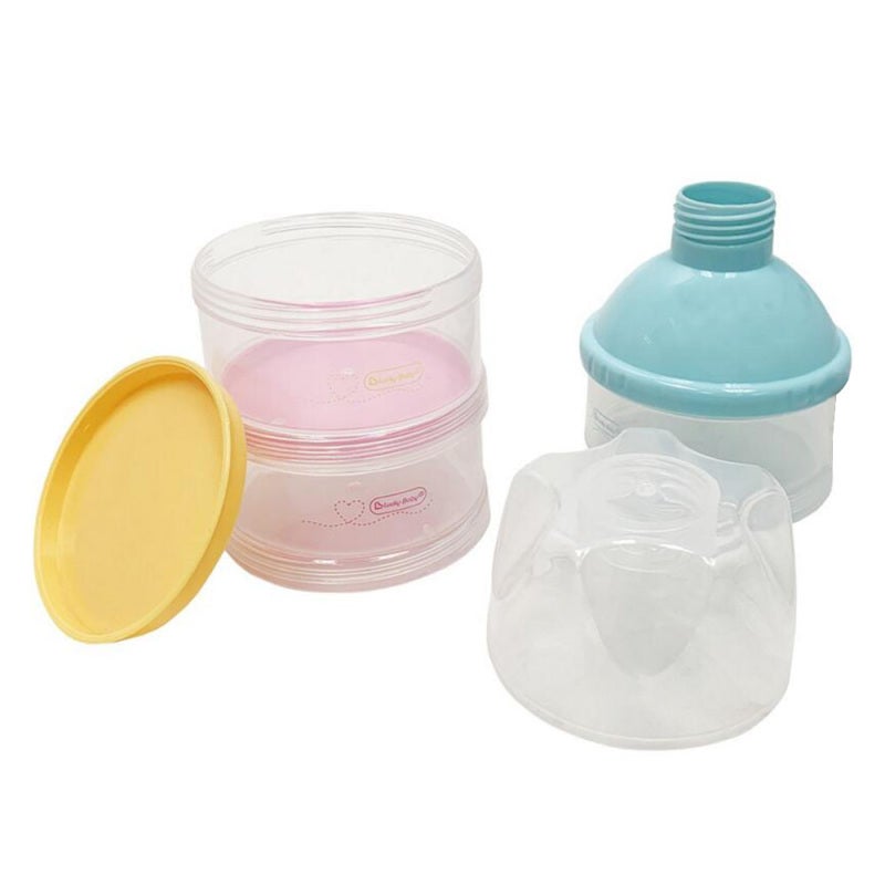 Kitchen Organizer: Blue PP Material Dispenser Set - 3 Stackable Tight-Sealing Compartments, Portable Space-Saving Storage Solution for On-the-Go Parents - Image 3