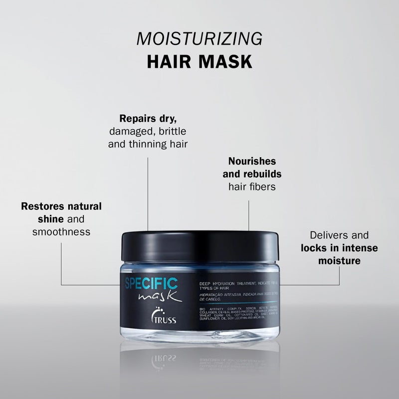 Truss Professional Specific Mask - Hydrating Hair Mask with Argan Oil - Deep Hydration - Repair & Seal Damaged Hair Cuticle; Extends Color; Prevents Split Ends; & Prevents Color Fading (6.35oz) - Image 2